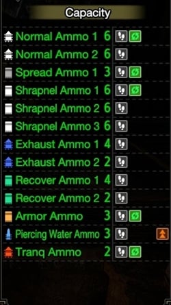 daimyo pincer lightbow ammo info mhr 250px