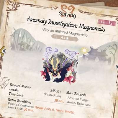 anomaly investigations quest parameters monster hunter rise wiki guide
